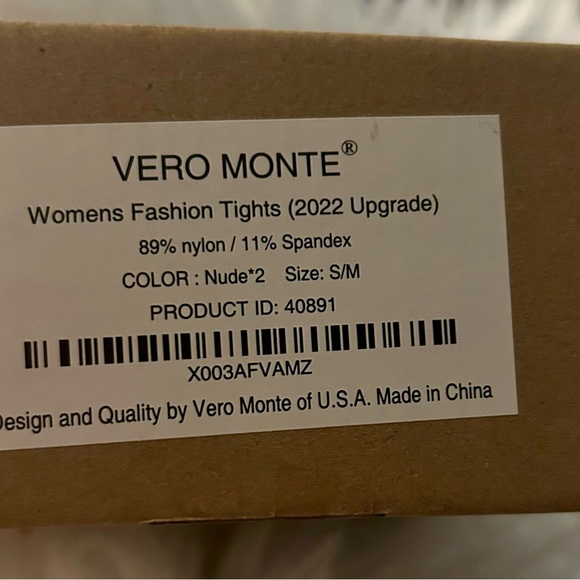 VERO MONTE Womens Wavy Pattern Opaque Tights Jacquard High Waist Pantyhose-2 Pk - Picture 4 of 4